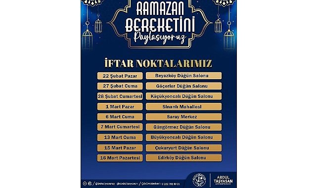 Saray, iftar sofralarında buluşacak