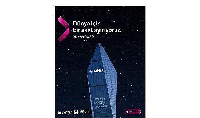 QNB Türkiye, Dünya Saati kapsamında Kristal Kule’de ışıklarını bir saatliğine kapattı