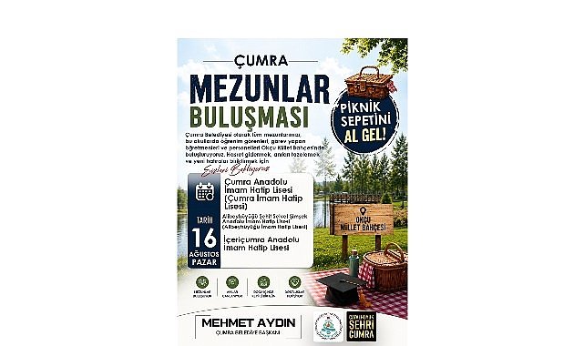 Türkiye’de ve Çumra’da Bir İlk: Çumra Mezunlar Buluşması Başlıyor