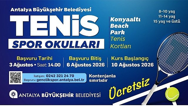 Büyükşehir’in ücretsiz tenis eğitimlerinde yeni dönem başlıyor